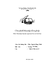 Chuyên đề tốt nghiệp Đầu tư trực tiếp nước ngoài của Nies vào Việt Nam