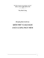 Bài giảng Kiểm thử và bảo đảm chất lượng phần mềm