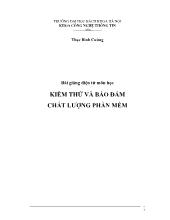 Bài giảng Kiểm thử và bảo đảm chất lượng phần mềm