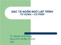 ĐẶC TẢ NGÔN NGỮ LẬP TRÌNH_TỪ VỰNG – CÚ PHÁP