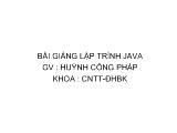 Giáo trình Lập trình Java - ĐHBK Hà Nội