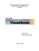 Giáo trình Visual Basic - Nguyễn Đăng Quang