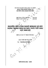 LUẬN VĂN NGHIÊN CỨU CÔNG NGHỆ WEBGIS VÀ XÂY  DỰNG TRANG WEB DỰ BÁO THỜI TIẾT KHU  VỰC NAM BỘ