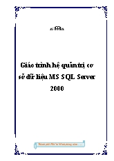 Giáo trình hệ quản trị cơ sở dữ liệu MS SQL Server 2000