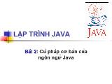 Cú pháp cơ bản của ngôn ngữ Java