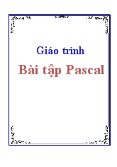 Giáo trình Pascal