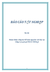 Đề tài Hoàn thiện công tác Kế toán nguyên vật liệu tại Công ty cổ phần TECCO Hà Nội