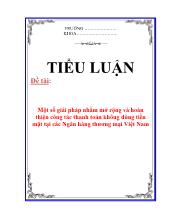 Tiểu luận Một số giải pháp nhằm mở rộng và hoàn thiện công tác thanh toán không dùng tiền mặt tại các Ngân hàng thương mại Việt Nam