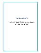 Báo cáo Hoàn thiện cơ cấu tổ chức tại NHN0 Và PTNT chi nhánh Nam Hà Nội