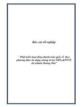 Báo cáo Phát triển hoạt động thanh toán quốc tế theo phương thức tín dụng chứng từ tại NHNO&PTNT chi nhánh Hoàng Mai