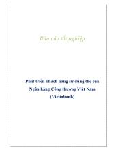 Báo cáo Phát triển khách hàng sử dụng thẻ của Ngân hàng Công thương Việt Nam (Vietinbank)
