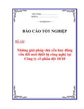 Luận văn Những giải pháp chủ yếu huy động vốn đổi mới thiết bị công nghệ tại Công ty cổ phần dệt 10-10