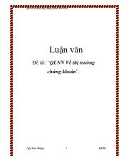 Luận văn QLNN về thị trường chứng khoán Việt Nam