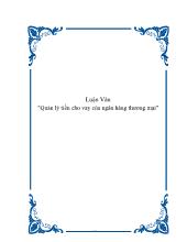 Luận văn Quản lý tiền cho vay của ngân hàng thương mại