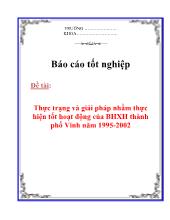 Luận văn Thực trạng và giải pháp nhằm thực hiện tốt hoạt động của BHXH thành phố Vinh năm 1995-2002