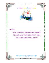 Đề án Xác định giá trị doanh nghiệp trong quá trình cổ phần hóa doanh nghiệp nhà nước