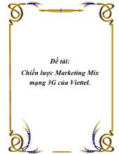 Đề tài Chiến lược Marketing Mix mạng 3G của Viettel