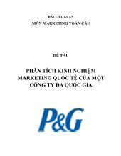 Tiểu luận Phân tích kinh nghiệm marketing P&G