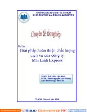 Chuyên đề Giải pháp hoàn thiện chất lượng dịch vụ của công ty Mai Linh Express