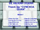 Đề án Kinh doanh Thành lập Cơm hoa quán