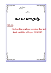 Đề tài Các hoạt động nghiệp vụ trong hoạt động kinh doanh xuất khẩu ở Công ty DONIMEX