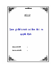 Đề tài Làm gì để tránh sai lầm khi ra quyết định