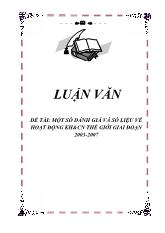 Đề tài Một số đánh giá và số liệu về hoạt động KH&CN thế giới giai đoạn 2003-2007