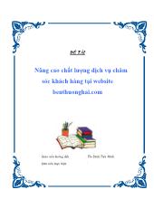 Đề tài Nâng cao chất lượng dịch vụ chăm sóc khách hàng tại web game benthuonghai.com