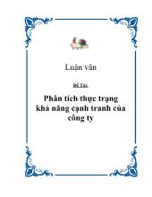 Đề tài Phân tích thực trạng khả năng cạnh tranh của công ty dệt may Hà Nội