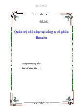 Đề tài Quản trị nhân lực tại công ty cổ phần Hasaico