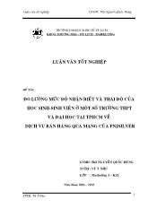 Luận văn Đo lường mức độ nhận biết và thái độ của học sinh-sinh viên ở một số trường thpt và đại học tại tphcm về dịch vụ bán hàng qua mạng của PNJSilver