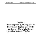 Thực trạng quản lý, sử dụng vốn lưu động và các biện pháp quản lý vốn lưu động tại Công ty cổ phần xây dựng và khai thác mỏ Việt Nam