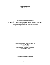 Đề tài Chất lượng nguồn nhân lực với vấn đề tăng trưởng nền kinh tế ở Việt Nam