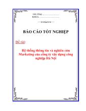 Đề tài Hệ thống thông tin và nghiên cứu Marketing của công ty xây dựng công nghiệp Hà Nội