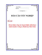 Đề tài Hoàn thiện công tác hoạch định chiến lược kinh doanh ở công ty Bánh kẹo Hải Châu