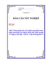 Đề tài Một số biện pháp chủ yếu nhằm góp phần hoàn thiện quá trình xây dựng chiến lược kinh doanh ở Công ty Xây lắp - Vật tư - Vận tải Sông Đà 12