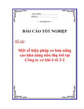 Đề tài Một số biện pháp cơ bản nâng cao khả năng tiêu thụ ôtô tại Công ty cơ khí ô tô 3-2