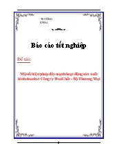 Đề tài Một số biện pháp đẩy mạnh hoạt động sản xuất kinh doanh ở Công ty Hoá Chất - Bộ Thương Mại