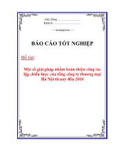 Đề tài Một số giải pháp nhằm hoàn thiện công tác lập chiến lược của tổng công ty thương mại Hà Nội từ nay đến 2010