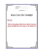 Đề tài Một số giải pháp nhằm hoàn thiện công tác quản trị nhân lực tại Công ty xây dựng số 9