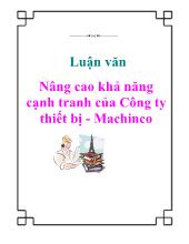 Đề tài Nâng cao khả năng cạnh tranh của Công ty thiết bị - Machinco