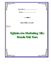 Đề tài Nghiên cứu Marketing Mix Honda Việt Nam