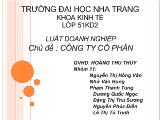 Đề tài thuyết trình Công ty cổ phần