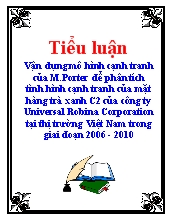 Đề tài Vận dụng mô hình cạnh tranh của M.Porter để phân tích tình hình cạnh tranh của mặt hàng trà xanh C2