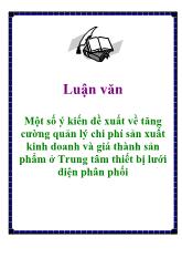 Luận văn Chi phí sản xuất kinh doanh và các biện pháp quản lý chi phí sản xuất kinh doanh