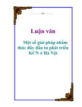 Luận văn Đầu tư phát triển khu công nghiệp trên địa bàn Hà Nội