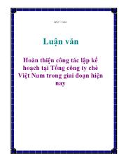 Luận văn Hoàn thiện công tác lập kế hoạch tại Tổng công ty chè Việt Nam