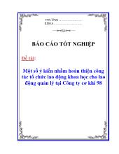 Luận văn Một số ý kiến nhằm hoàn thiện công tác tổ chức lao động khoa học cho lao động quản lý tại Công ty cơ khí 79