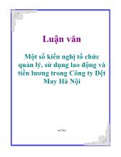 Luận văn Tổ chức quản lý, sử dụng lao động và tiền lương trong công ty Dệt-May Hà Nội