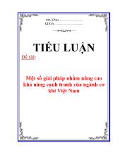 Đề tài Một số giải pháp nhằm nâng cao khả năng cạnh tranh của ngành cơ khí Việt Nam